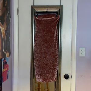 Pink Velvet Bodycon Dress